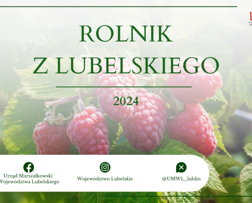 Plakat promujący konkurs pt: "Rolnik z Lubelskiego 2024"