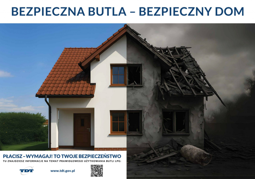 Plakat programu bezpieczna butla - bezpieczny dom